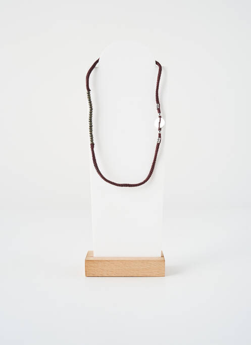 Collier fermeture fermoir mousqueton marron ZAG femme