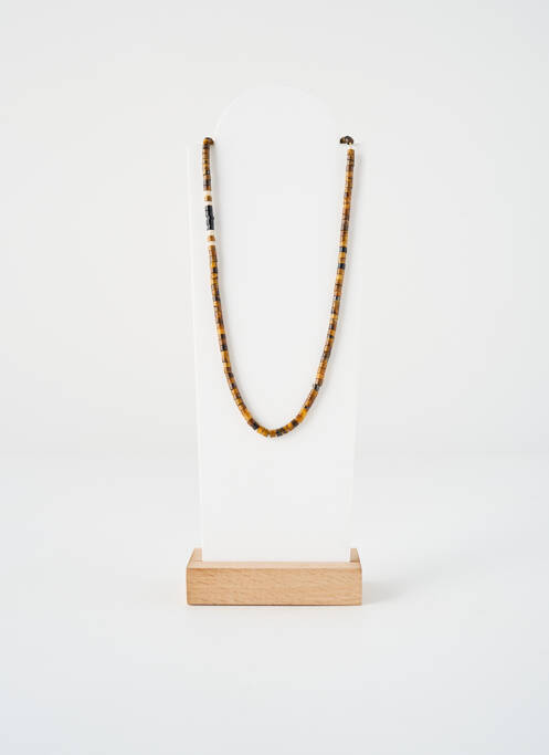 Collier ornement perles marron ZAG femme