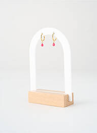Boucles d’oreilles fermeture fermoir créole rose ZAG femme
