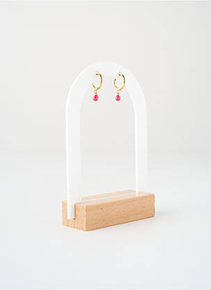 Boucles d’oreilles fermeture fermoir créole rose ZAG femme
