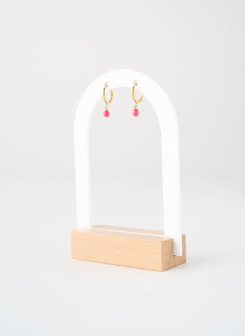 Boucles d’oreilles fermeture fermoir créole rose ZAG femme