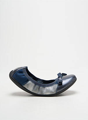 Ballerines tissage satiné bout rond bleu LPB fille