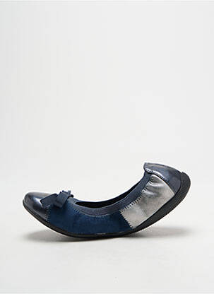 Ballerines tissage satiné bout rond bleu LPB fille