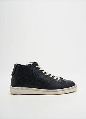 Baskets matière lisse bout rond noir KICKERS garçon