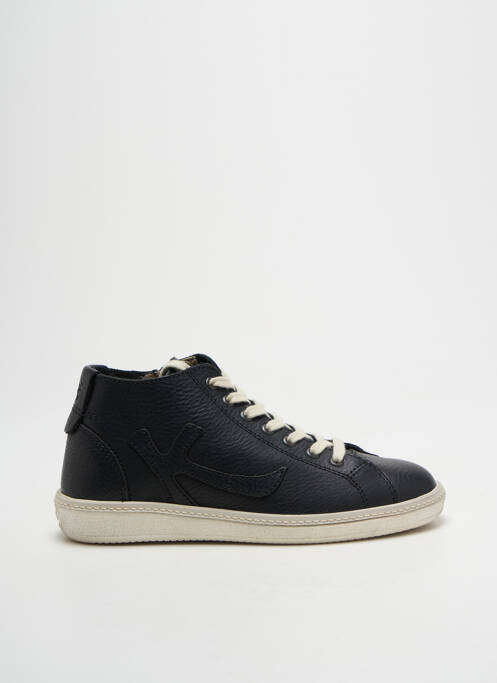 Baskets matière lisse bout rond noir KICKERS garcon