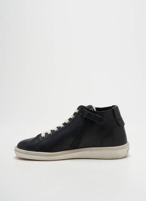 Baskets matière lisse bout rond noir KICKERS garcon