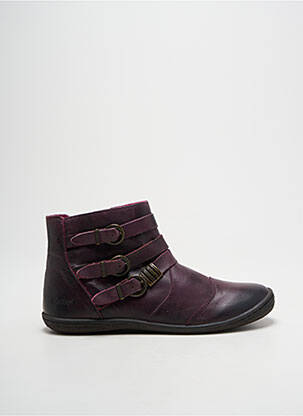 Bottines/boots matière lisse bout rond violet KICKERS fille