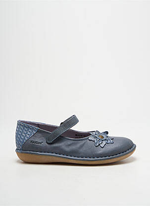 Ballerines matière lisse bout rond bleu KICKERS fille