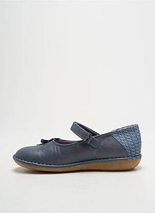 Ballerines matière lisse bout rond bleu KICKERS fille