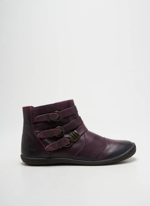 Bottines/boots matière lisse bout rond violet KICKERS fille
