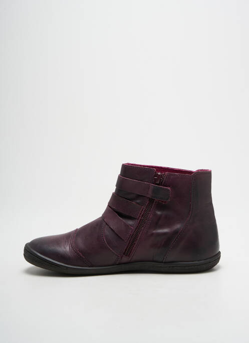 Bottines/boots matière lisse bout rond violet KICKERS fille