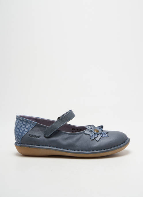 Ballerines matière lisse bout rond bleu KICKERS fille