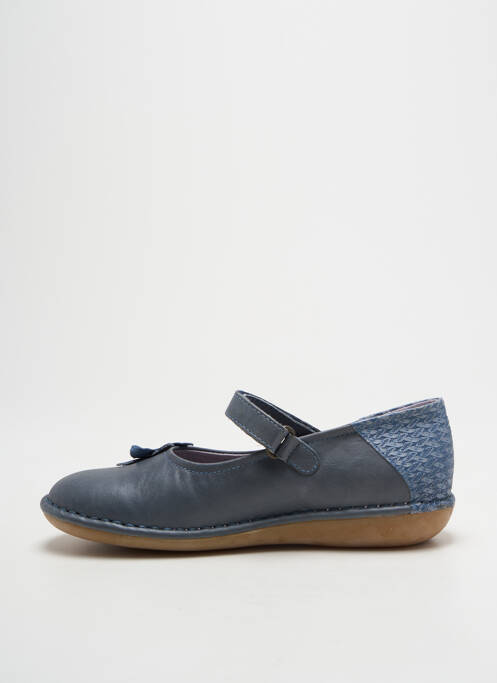 Ballerines matière lisse bout rond bleu KICKERS fille