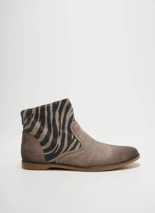Bottines/boots tissage satiné chiquet beige KICKERS fille