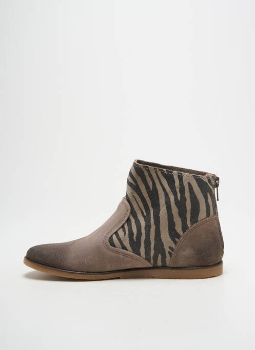 Bottines/boots tissage satiné chiquet beige KICKERS fille