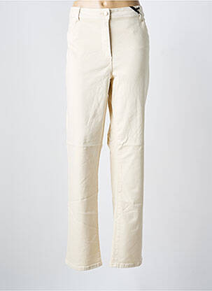Jeans coupe droite stretch beige JULIE GUERLANDE femme