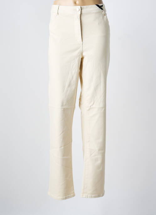 Jeans coupe droite stretch beige JULIE GUERLANDE femme