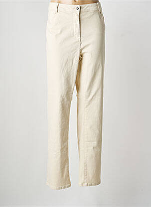 Pantalon droit stretch taille normale beige JULIE GUERLANDE femme