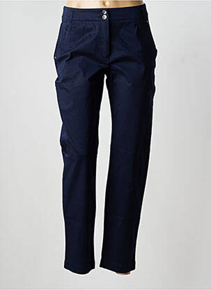 Pantalon chino tissage popeline taille normale bleu CHRISTINE LAURE femme