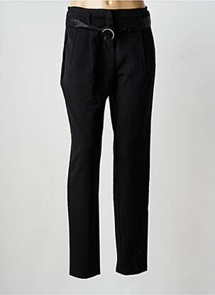 Pantalon slim tissage popeline taille normale noir IMITZ femme