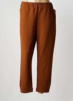 Pantalon droit stretch taille normale marron FRANCK ANNA femme