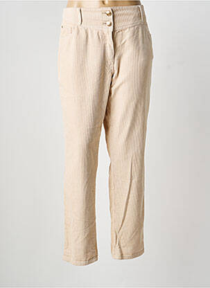 Pantalon droit fermeture zippée sous rabat boutonné taille normale beige C'EST BEAU LA VIE femme