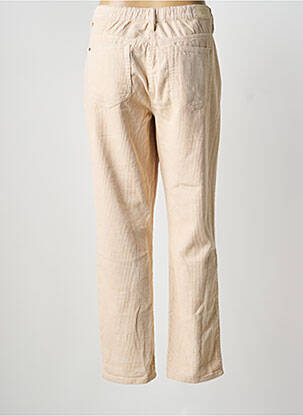 Pantalon droit fermeture zippée sous rabat boutonné taille normale beige C'EST BEAU LA VIE femme