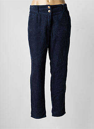 Pantalon droit fermeture zippée sous rabat boutonné taille normale bleu C'EST BEAU LA VIE femme