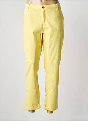 Pantalon chino tissage popeline taille normale jaune C'EST BEAU LA VIE femme