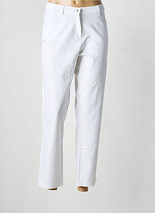 Pantalon droit stretch taille normale blanc CHRISTINE LAURE femme