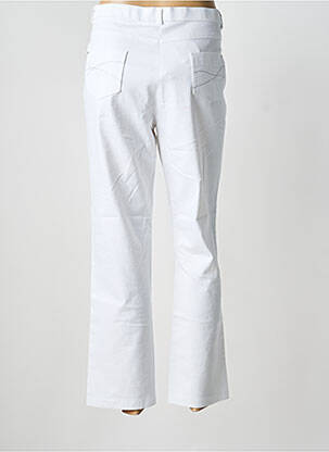 Pantalon droit stretch taille normale blanc CHRISTINE LAURE femme