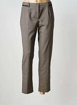 Pantalon slim stretch taille normale marron CHRISTINE LAURE femme