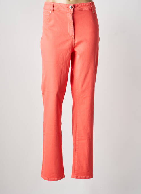 Pantalon droit stretch taille normale orange JULIE GUERLANDE femme