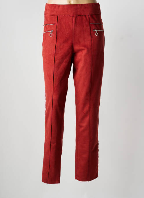 Pantalon slim taille élastique taille normale orange LILI & CAROLINE femme