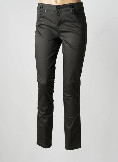 Pantalon slim tissage enduit taille normale vert STREET ONE femme