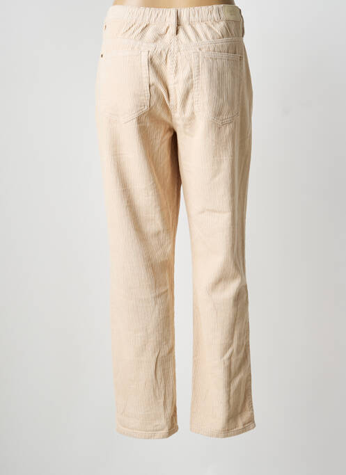 Pantalon droit fermeture zippée sous rabat boutonné taille normale beige C'EST BEAU LA VIE femme