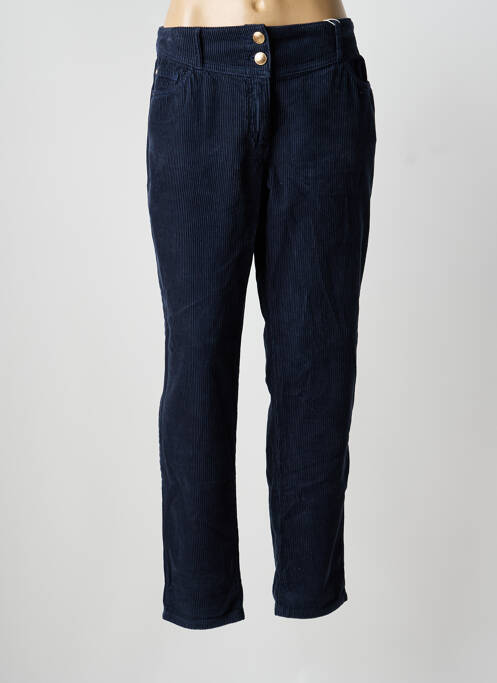 Pantalon droit fermeture zippée sous rabat boutonné taille normale bleu C'EST BEAU LA VIE femme