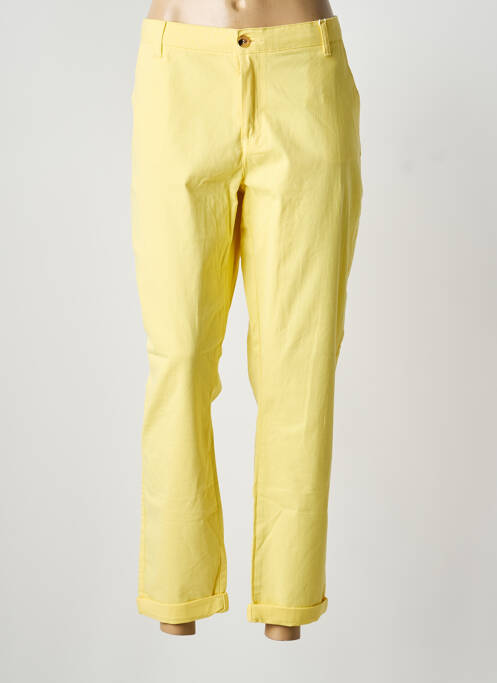 Pantalon chino tissage popeline taille normale jaune C'EST BEAU LA VIE femme