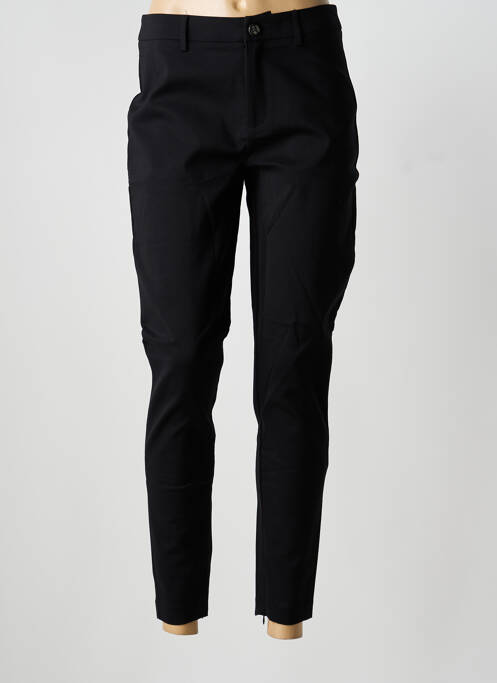 Pantalon slim tissage popeline taille normale noir GEISHA femme