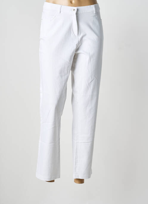 Pantalon droit stretch taille normale blanc CHRISTINE LAURE femme