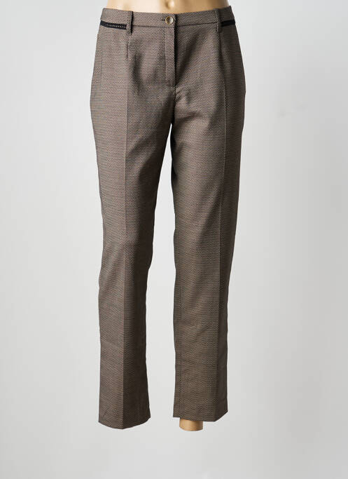 Pantalon slim stretch taille normale marron CHRISTINE LAURE femme