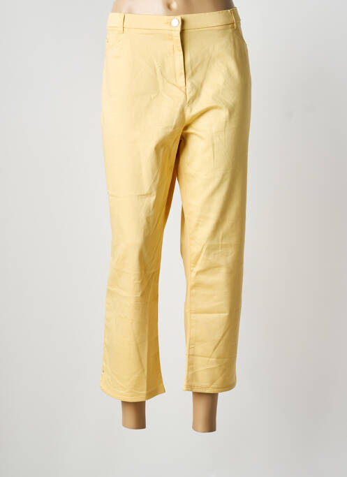 Pantalon 7/8 stretch taille normale jaune CHRISTINE LAURE femme