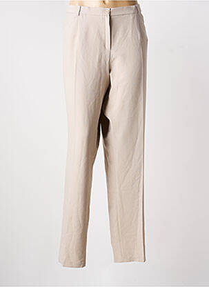 Pantalon droit stretch taille normale beige CHRISTINE LAURE femme