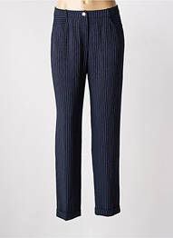 Pantalon droit taille haute taille haute bleu CHRISTINE LAURE femme