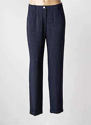 Pantalon droit taille haute taille haute bleu CHRISTINE LAURE femme