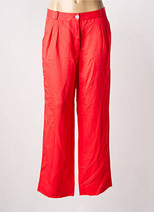 Pantalon chino tissage popeline taille normale rouge JULIE GUERLANDE femme