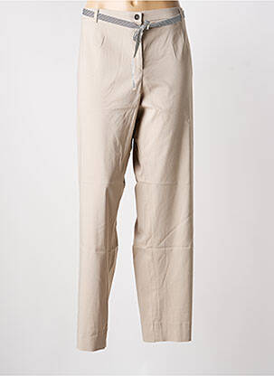 Pantalon droit stretch taille normale beige CHRISTINE LAURE femme