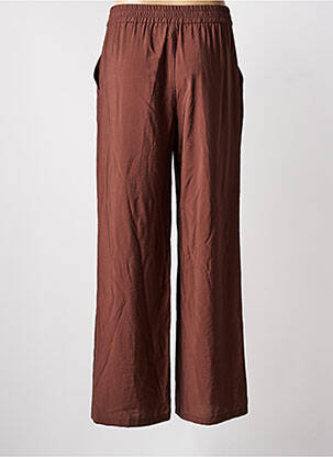 Pantalon droit tissage popeline taille normale marron B.YOUNG femme