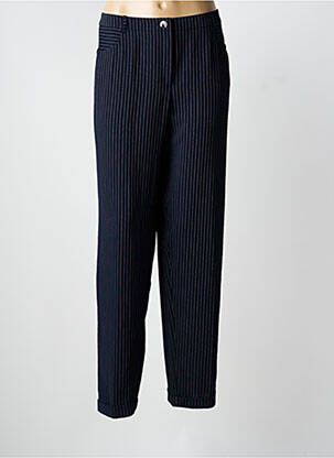 Pantalon droit tissage crêpe taille normale bleu CHRISTINE LAURE femme