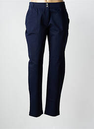 Pantalon slim tissage popeline taille normale bleu CHRISTINE LAURE femme
